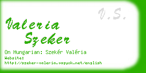 valeria szeker business card